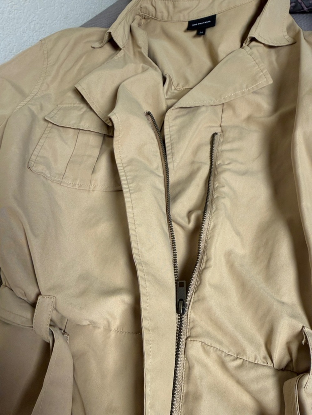 Who What Wear Tan Utility Jumpsuit - Picture 3 of 7